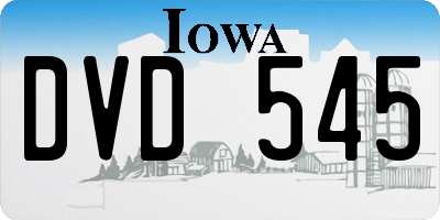 IA license plate DVD545