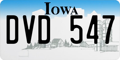 IA license plate DVD547