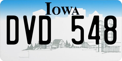IA license plate DVD548