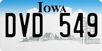 IA license plate DVD549