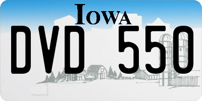 IA license plate DVD550