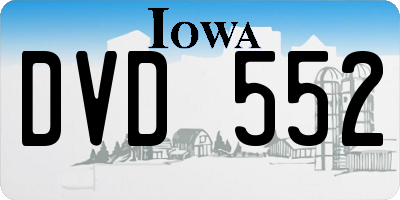 IA license plate DVD552