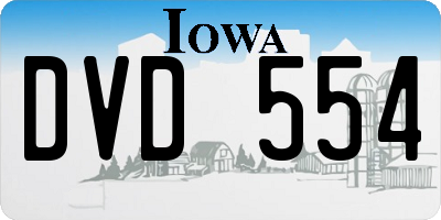 IA license plate DVD554
