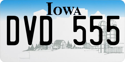 IA license plate DVD555