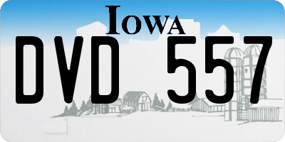 IA license plate DVD557