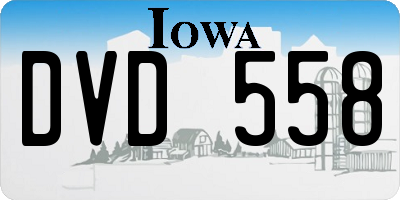 IA license plate DVD558