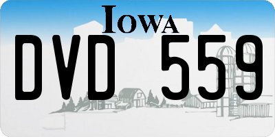IA license plate DVD559