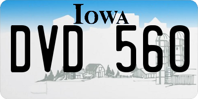 IA license plate DVD560