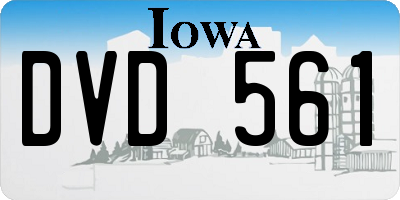 IA license plate DVD561