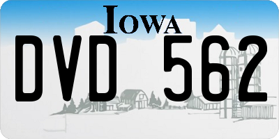 IA license plate DVD562