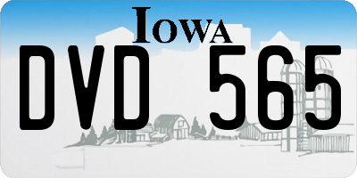 IA license plate DVD565