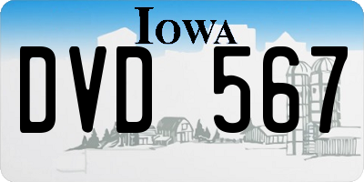 IA license plate DVD567
