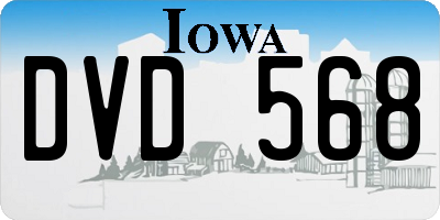 IA license plate DVD568