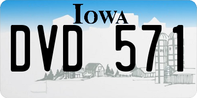 IA license plate DVD571