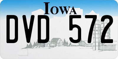IA license plate DVD572