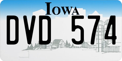 IA license plate DVD574
