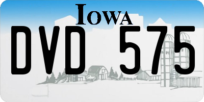 IA license plate DVD575