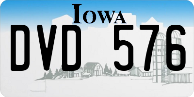 IA license plate DVD576