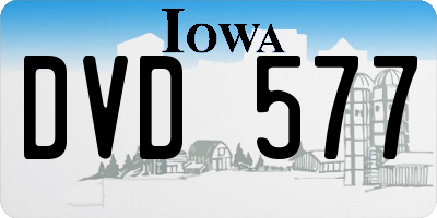 IA license plate DVD577