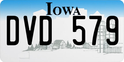 IA license plate DVD579