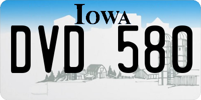 IA license plate DVD580