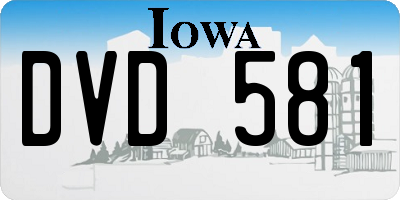 IA license plate DVD581