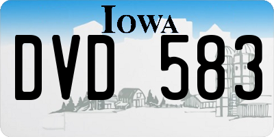 IA license plate DVD583
