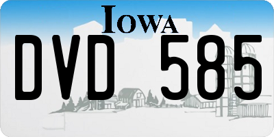 IA license plate DVD585