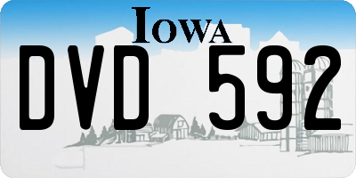 IA license plate DVD592