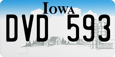 IA license plate DVD593
