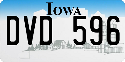 IA license plate DVD596