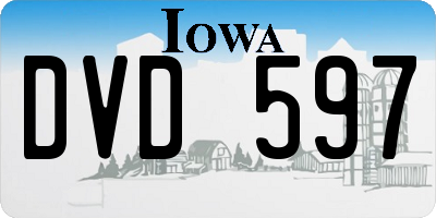 IA license plate DVD597