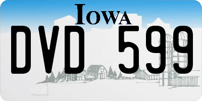 IA license plate DVD599