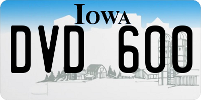 IA license plate DVD600