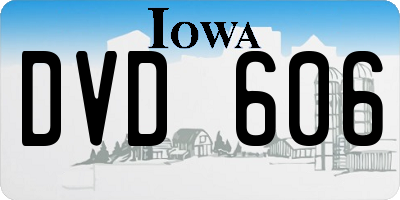 IA license plate DVD606