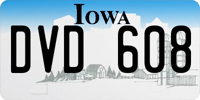 IA license plate DVD608