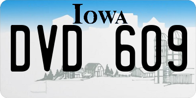 IA license plate DVD609