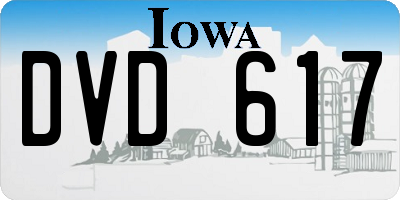 IA license plate DVD617