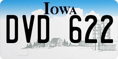 IA license plate DVD622