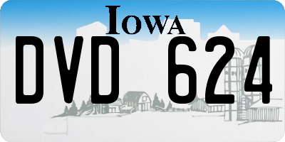 IA license plate DVD624