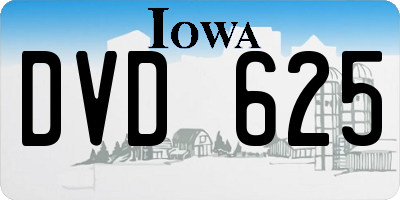 IA license plate DVD625
