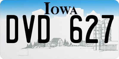 IA license plate DVD627