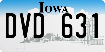 IA license plate DVD631