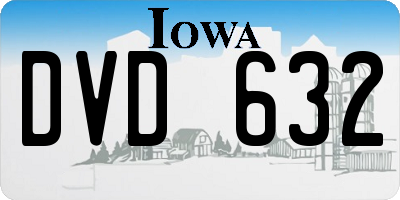 IA license plate DVD632