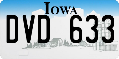 IA license plate DVD633