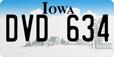 IA license plate DVD634