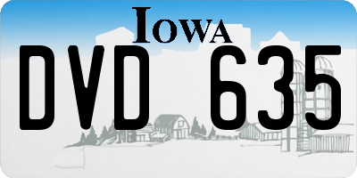 IA license plate DVD635