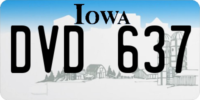 IA license plate DVD637