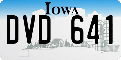 IA license plate DVD641