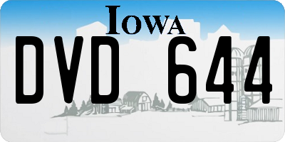 IA license plate DVD644